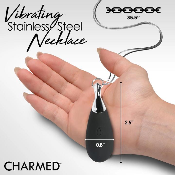 Actual product image Charmed Vibrating Silicone Teardrop Necklace