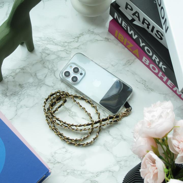 Actual product image PhoneLook Lanière/lacet élégante et sophistiquée universelle pour smartphone en similicuir et métal