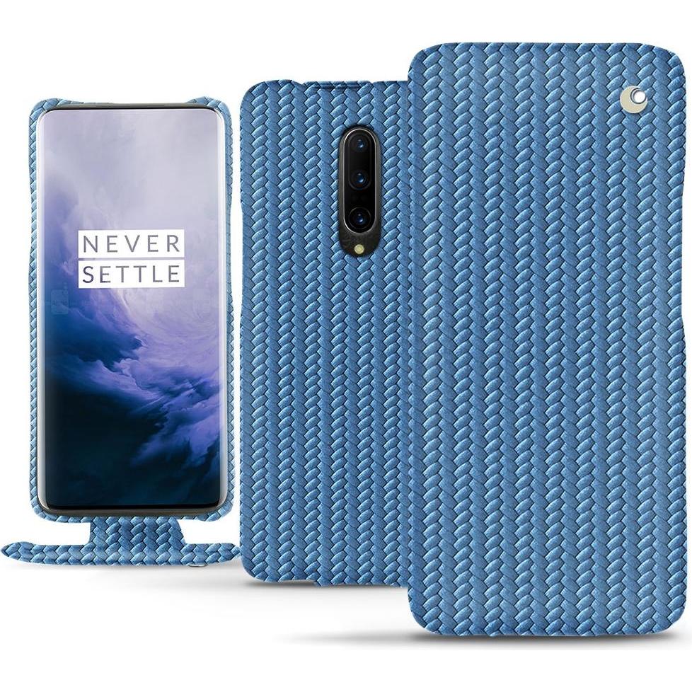 Noreve Lederschutzhülle vertikal (OnePlus 7 Pro), Smartphone Hülle, Blau