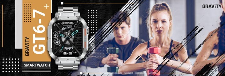 Immagine prodotto Gravity SMARTWATCH MĘSKI GT6-7 - WYKONYWANIE POŁĄCZEŃ, MONITOR SNU (sg020g)