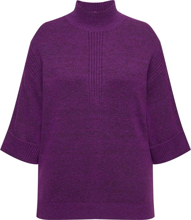 Immagine prodotto Ulla Popken Maglione con inserti a costine, collo alto e maniche a 3/4 (46, 48)