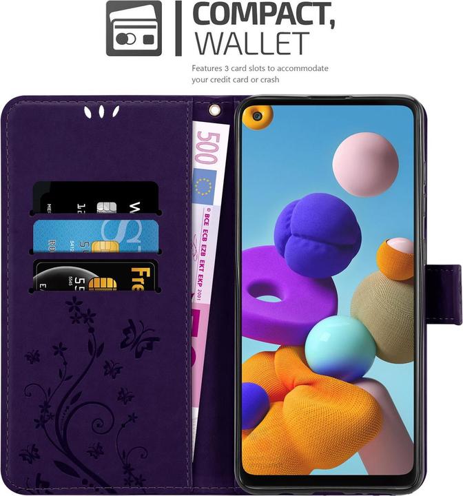 Actual product image Cadorabo Flower Book Cover (Samsung Galaxy A21s)