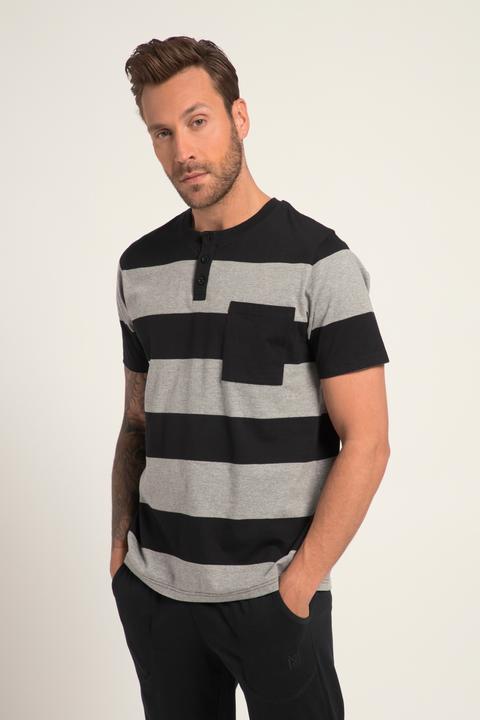 Produktbild JP1880 Schlafanzug, Homewear, OEKO-TEX, Zweiteiler, T-Shirt mit Ringeln, lange Hose (4XL)