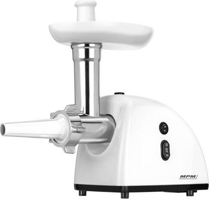 Produktbild MPM MMM-05 Elektrischer Fleischwolf, 3 Lochscheiben 3mm, 5mm, 7mm, Würstchen Füllen, Rücklauffunkti
