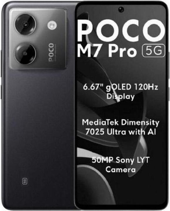 Actual product image Xiaomi Poco M7 Pro (512 GB, Black, 6.67", Hybrid Dual SIM, 5G)