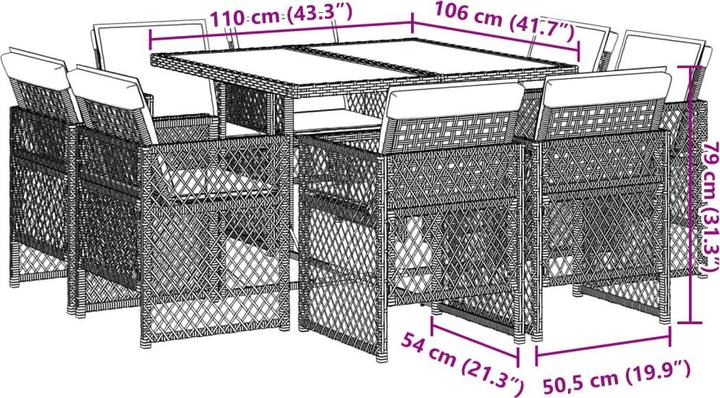 Produktbild vidaXL Garten Essgruppe