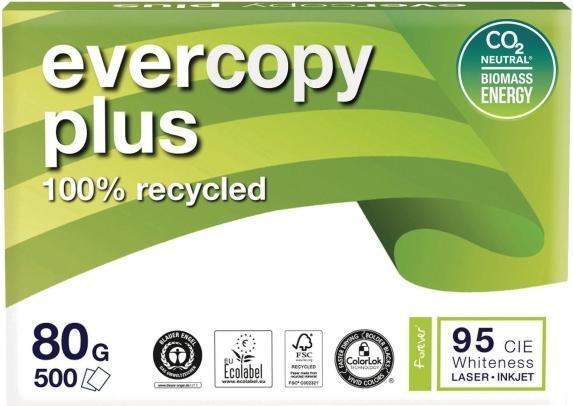 Produktbild Clairefontaine Evercopy Plus Recycling (A4, 500 Blätter, 80 g/m²)