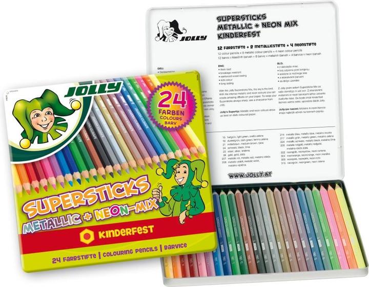 Produktbild Jolly Supersticks Classic Farbstifte Metallic-Mix 24 Buntstifte im Metalletui (Mehrfarbig, 24 x)