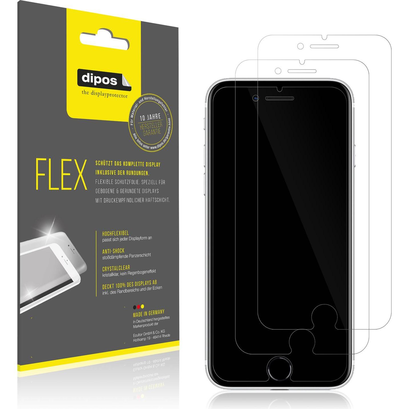 Dipos Displayschutzfolie Full-Cover 3D (2 Stück, Apple iPhone SE (3rd Gen)), Smartphone Schutzfolie, Transparent