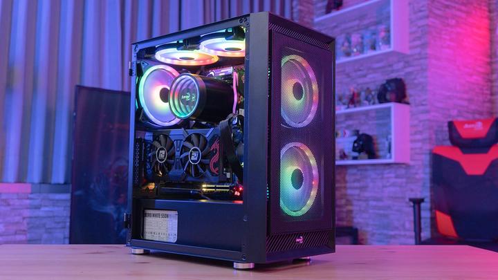 Actual product image AeroCool housing PGS GRAPHITE-G-BK-v2 FRGB housing black (ATX, mATX, Mini-ITX)