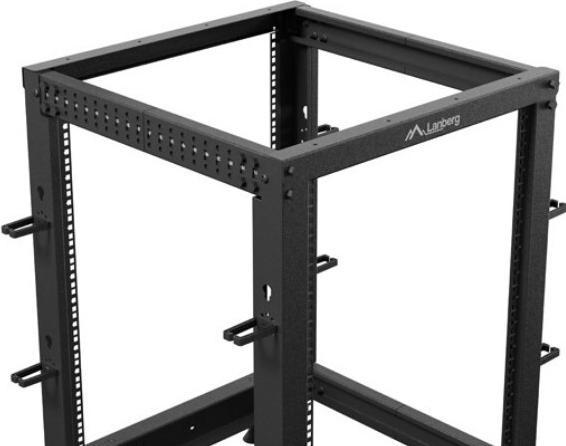 Produktbild Lanberg Open Rack 19 15HE 600x600-1100 verstellbar schwarz (15 HE, 19 Zoll Rack)