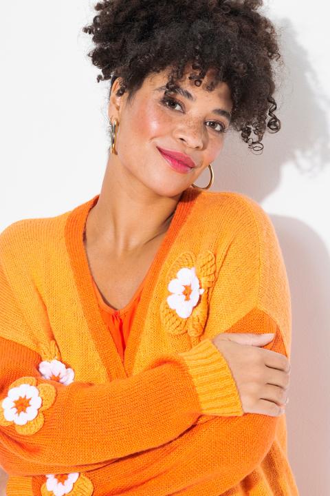 Produktbild Miamoda Strickjacke, Straight Fit, Blüten-Streifen, Langarm (56)