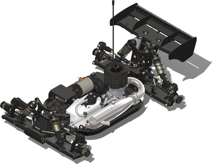 Produktbild HB Racing D8 RS 1/8 Competition Nitro Buggy (Without Bodyshell) (RTR Ready-to-Run)