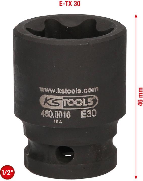 Productafbeelding KS Tools 1/2" speciale inbus voor Mercedes, E30, 46 mm kort (1/2")