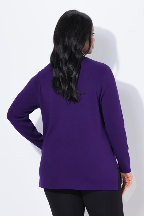 Produktbild Ulla Popken Pullover, Ripp-Stehkragen, Langarm, Feinstrick (58)