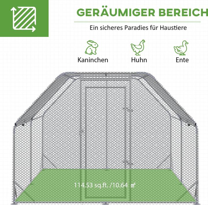 Immagine prodotto PawHut Pollaio con parasole