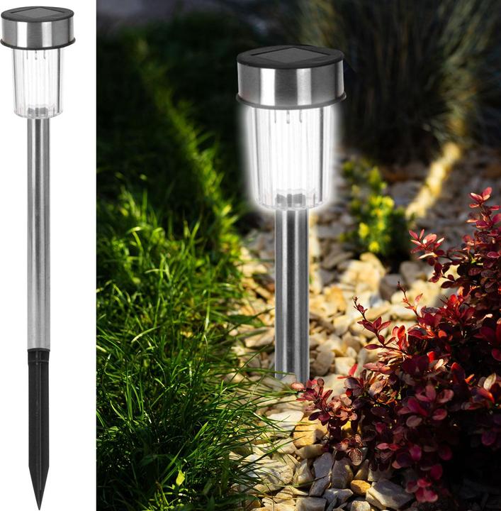 Produktbild ProGarden Solar-Gartenlampe mit Erdspiess, warm-weiss