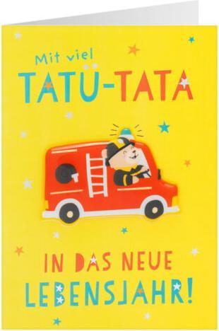 Produktbild Penta Geburtstagskarte Happy Birthday Feuerwehr: Mit viel Tatü-Tata (1 Stk.)