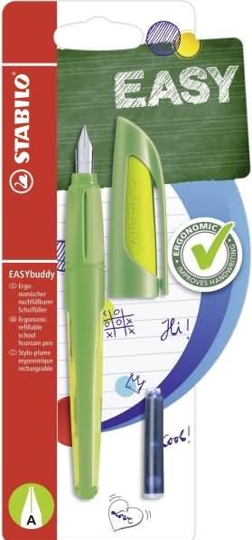 Immagine prodotto STABILO Stilografica per la scuola con pennino per principianti A - EASYbuddy in lime/verde - penna (Verde, Calce dolcissima, 1 x)
