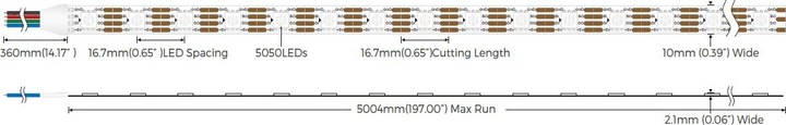 Actual product image Synergy 21 LED Flex Strip 60 RGB pixel DC5V WS2813B IP65 (RGB, 500 cm, Indoor)