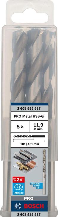 Actual product image Bosch Professional Zubehör PRO Metal HSS-G twist drill, 11.9 x 101 x 151 mm (11.9 mm)