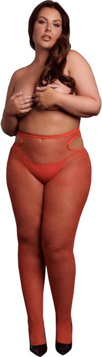 Produktbild Le Désir Shimmering Cut-Out Tights - Plus Size - Red/Gold Glitter