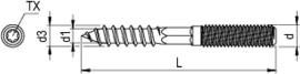 Reisser Hanger bolt, M8x80, RN 306, TX25/ SW6, 25 pcs. (25 Screws per piece)
