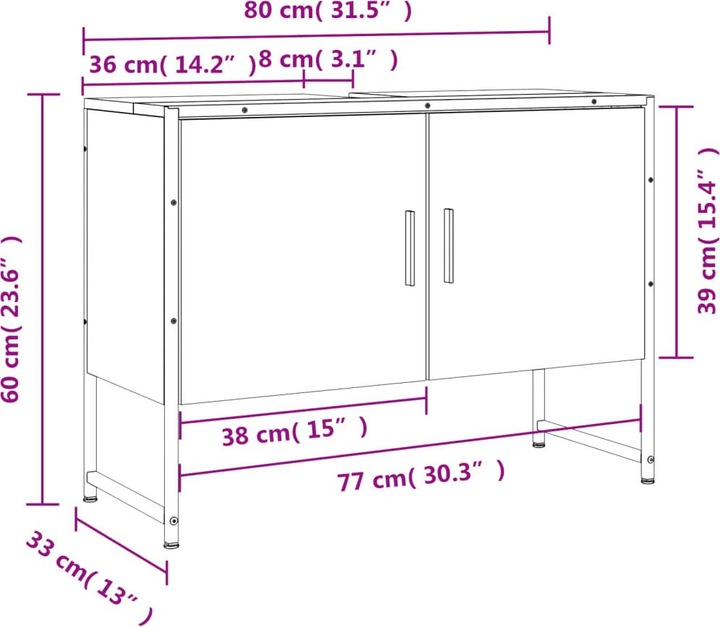 Immagine prodotto VidaXL Brüssow (80 x 33 x 60 cm)