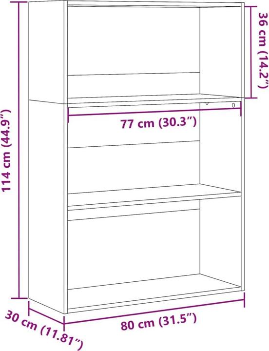 Produktbild VidaXL Bücherregal (80 x 30 x 114 cm)
