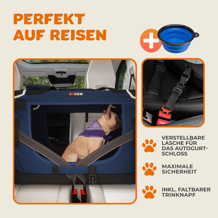 Produktbild Cadoca Hundetransportbox (Hund, Faltbar)