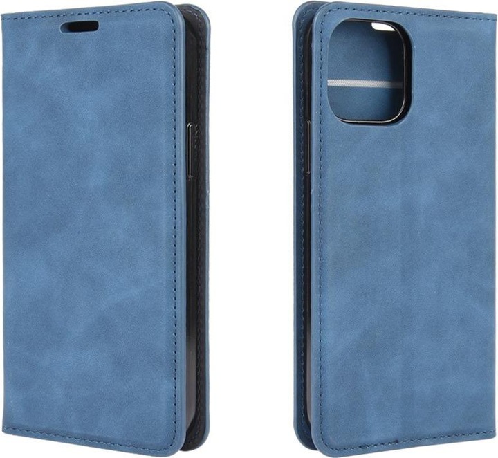 Cover-Discount iPhone 12 / 12 Pro - Seidige Stand Flip Case Hülle dunkelblau (Apple iPhone 12, Apple iPhone 12 Pro)