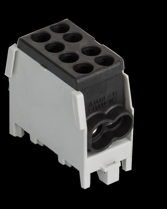 Actual product image Pollmann Main line branch terminal for mounting rails 1/2 M2 black