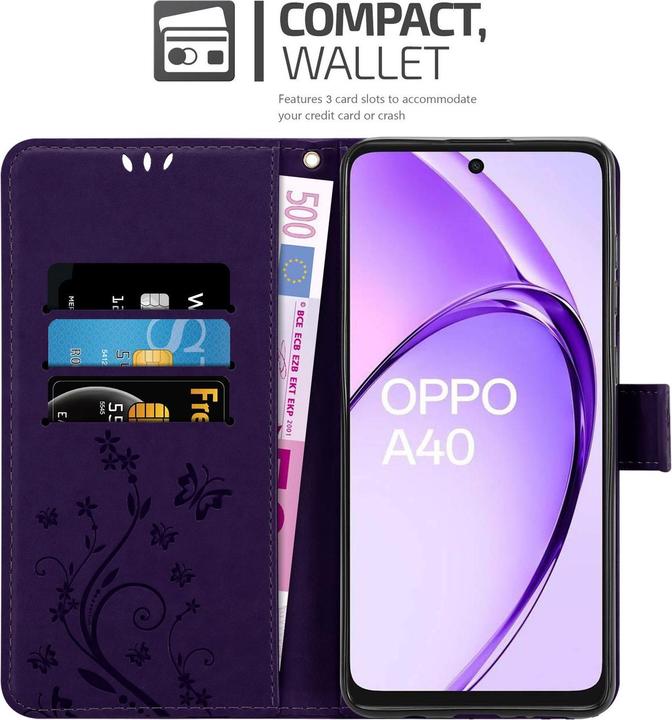 Produktbild Cadorabo Hülle für Oppo A40 mit Blumen Muster (Oppo A40)