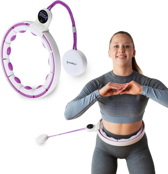 Produktbild HMS Hhm17 Hula Hoop Weiss/Violett Mit Magneten Und Gewicht + Zähler (100 cm, 1200 g)