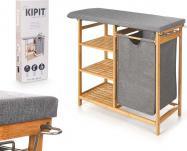 Kipit bamboo ironing board with gray drawers (111 x 34 cm)