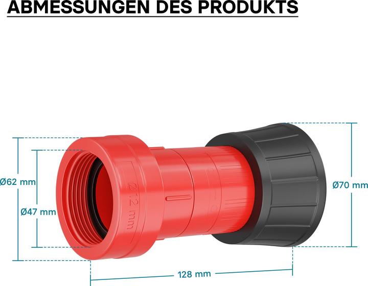 Produktbild Wiltec Strahlrohr Düse Kleinstrahlrohr Schlauchdüse 38,1mm THW Feuerwehr