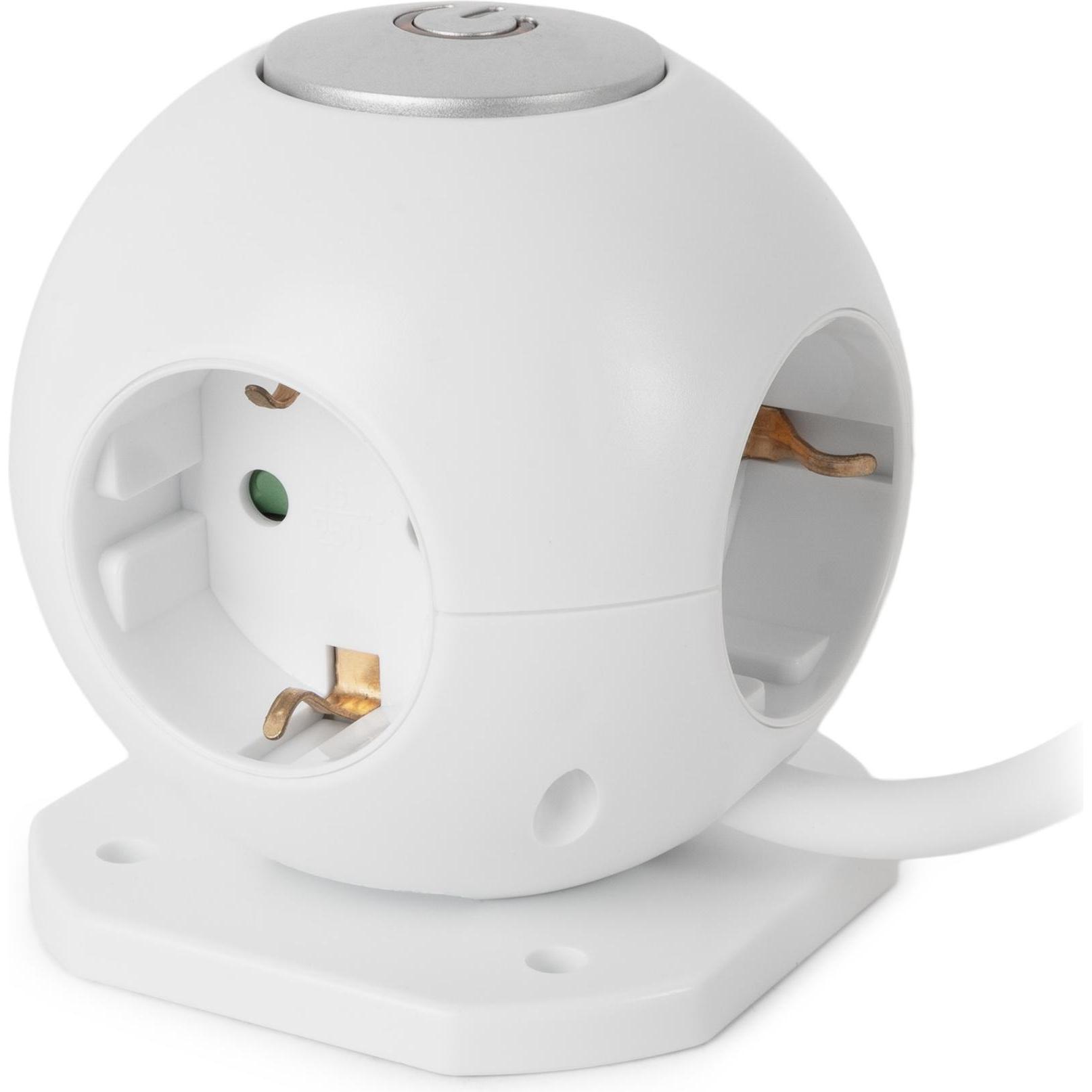 Entac, Ciabatta multipresa, Steckdosenball 3fach mit USB 1,5m Schalter weiss (3x, Tipo 13, 1.50 m)