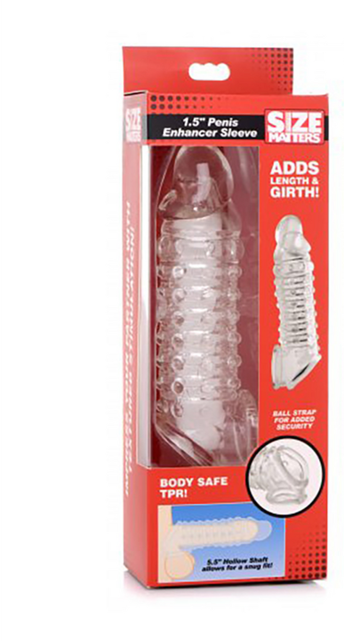 Actual product image Bijoux Indiscrets 1.5 Inch Penis Enhancer Sleeve