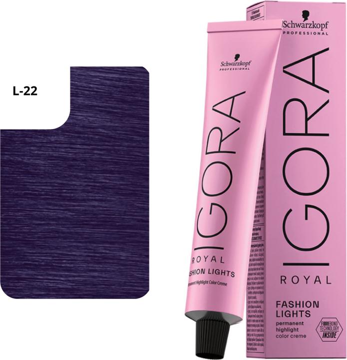 Image du produit Schwarzkopf Professional Igora Royal Fashion Lights - L-22 Bleu foncé (L-22 Bleu foncé)