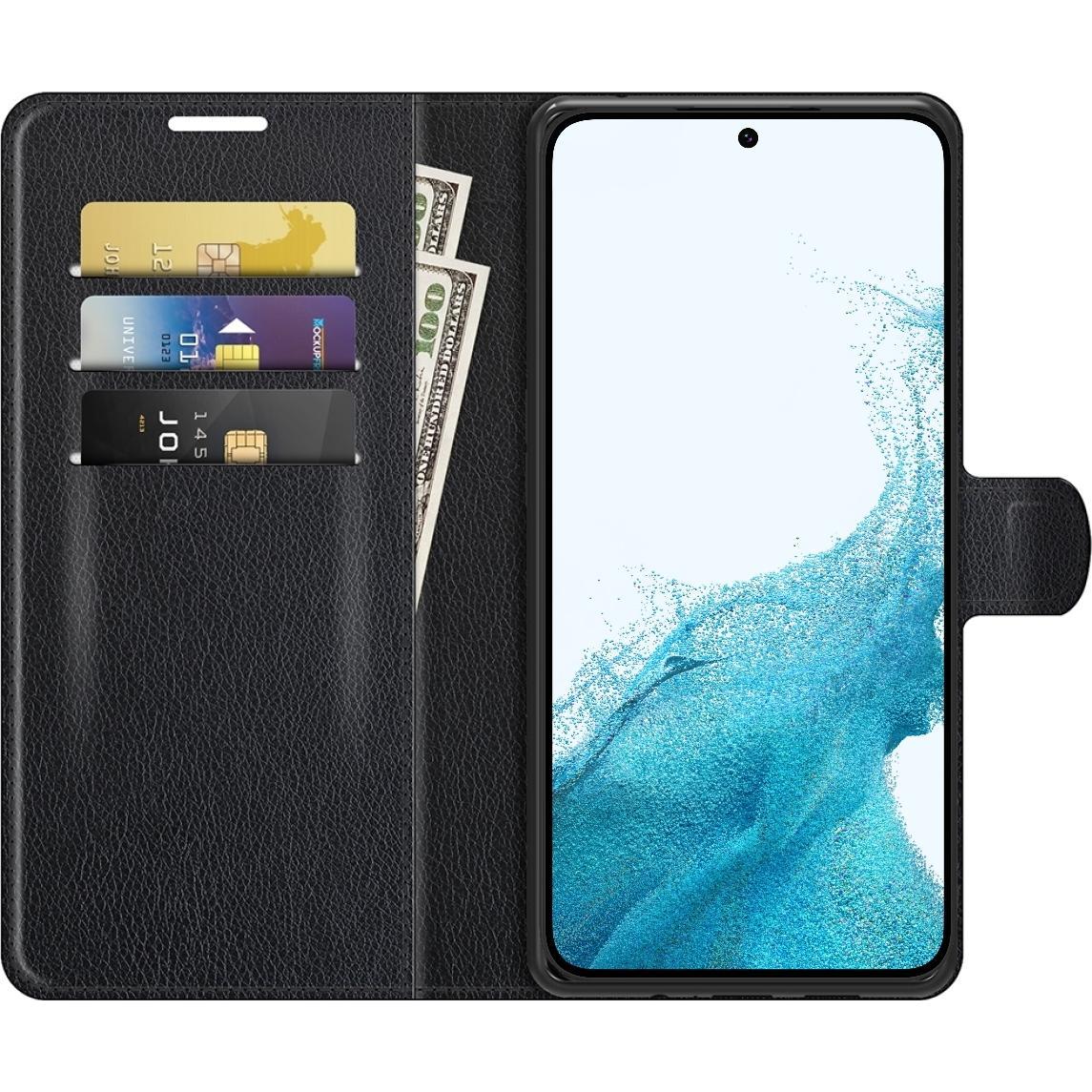 Screenguard Samsung Galaxy S22+ Leather Guard Lederhülle (Samsung Galaxy S22+), Smartphone Hülle, Schwarz