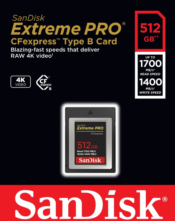 Actual product image SanDisk Extreme Pro (512 GB, CFexpress type B)