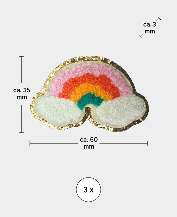 Produktbild I Am Creative Aufnäher Iron on patch Regenbogen (3 Stk., 6 x 3.50 cm)