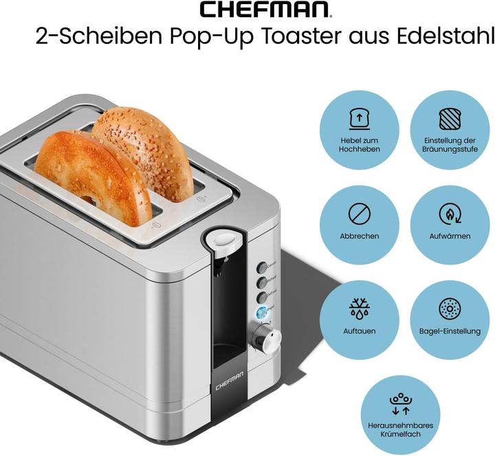 Actual product image Chefman Stainless steel toaster