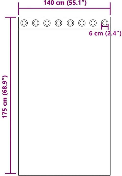Actual product image vidaXL Voile Vorhang (140 x 175 cm)