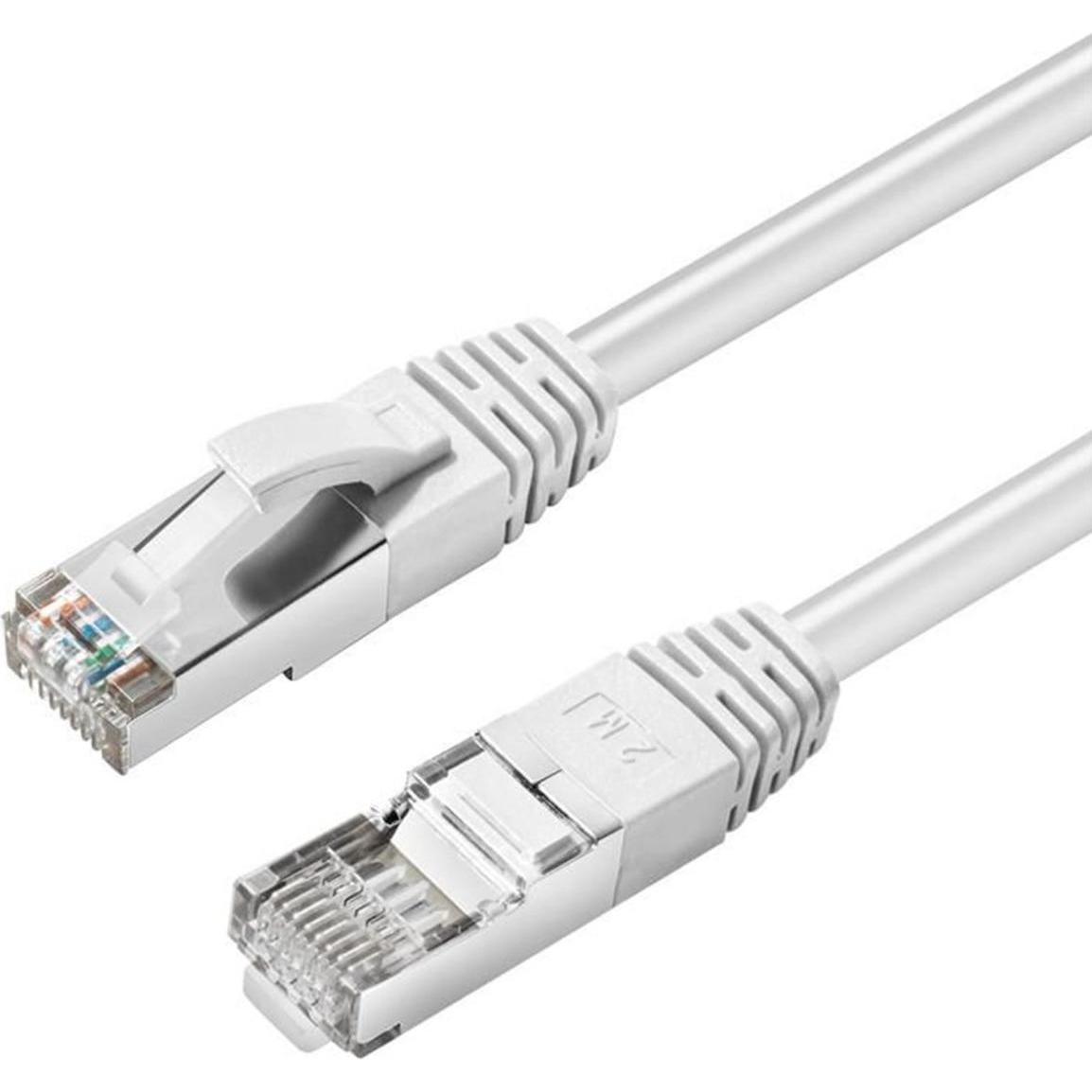 MicroConnect MC-SFTP6A005W Netzwerkkabel Weiss 0,5 m Cat6a S/FTP (S-STP) (S/FTP, CAT6a, 0.50 m), Netzwerkkabel