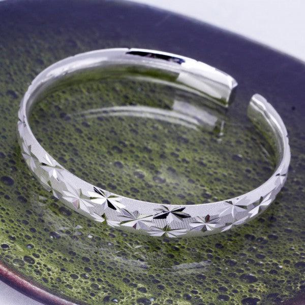 Produktbild Hermex LUXUS mit Platin veredelt Armreifen Armband Charms Zirkonia - Platin (21 cm, Kupfer-Nickellegierung)