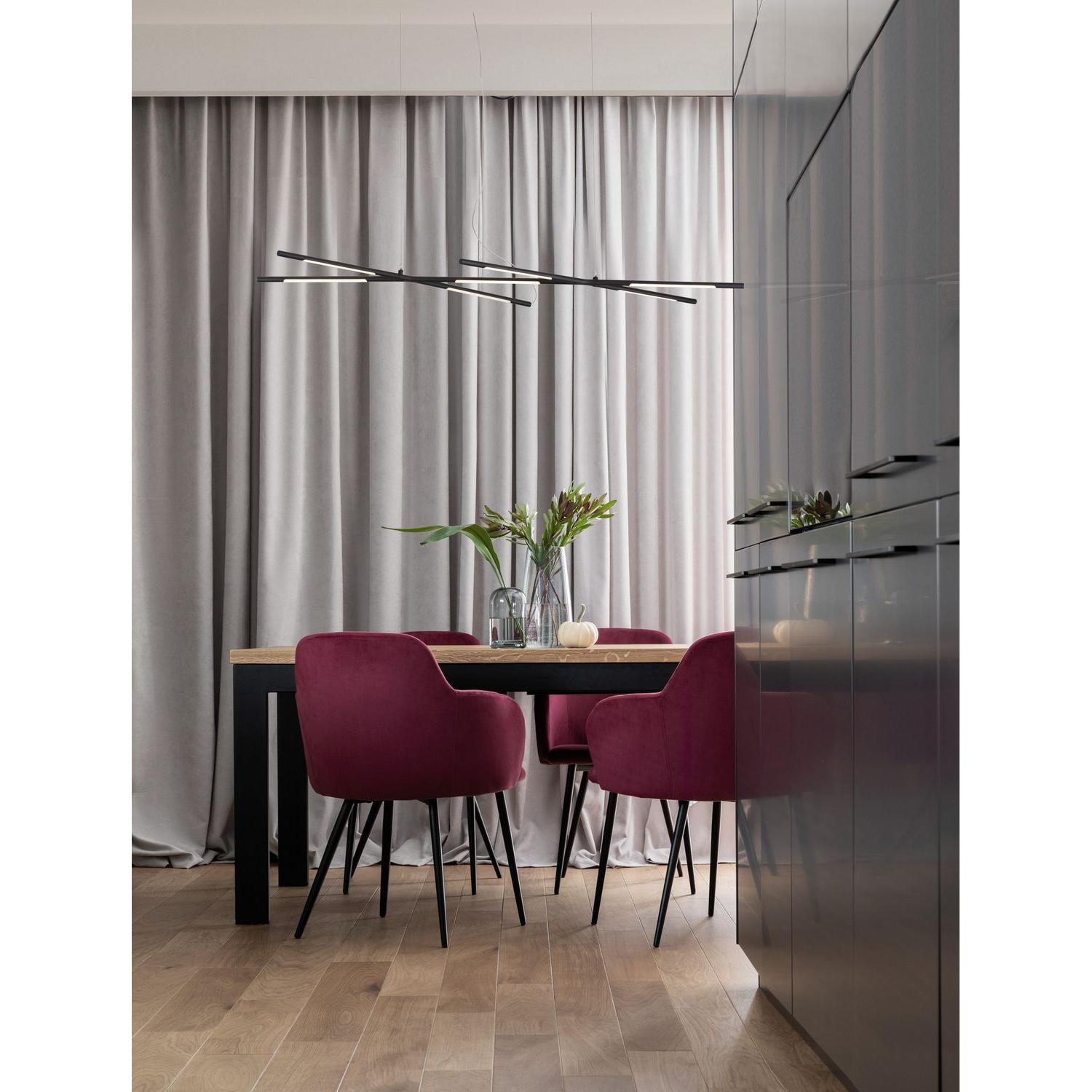 Thumbnail - Nova Luce, Pendelleuchte, RACCIO LED Pendelleuchte Schwarz 27W Warmweiss 115x53x200cm dimmbar 9695213