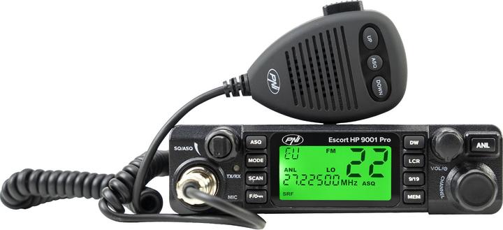 PNI CB-radio Escort HP 9001 PRO ASQ instelbaar, AM-FM, 12V/24V, 4W, Scan, Dual Watch, ANL, meer