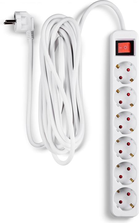 Produktbild Fuj Tek Fuj:tech 6-osainen jatkojohto,, valkoinen (5 m)