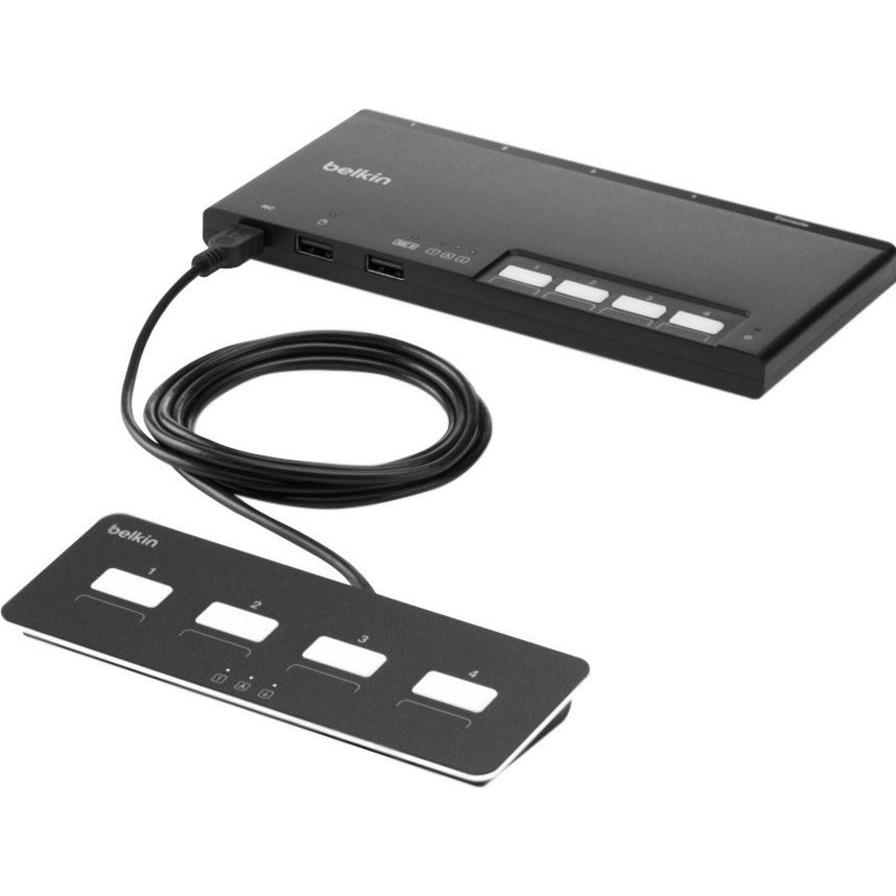 Belkin 4-Port Dual Head HDMI Modular, KVM Switch, Schwarz